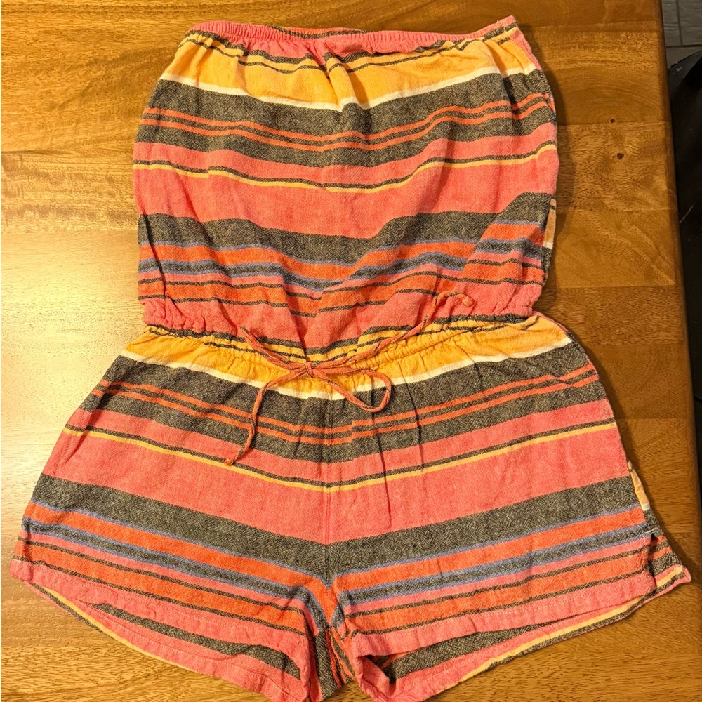 Old Navy Strapless Striped  Romper